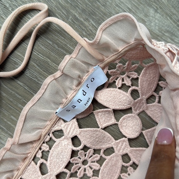 Sandro Paris Manureva Pink Lace Dress 6 - Picture 13 of 15
